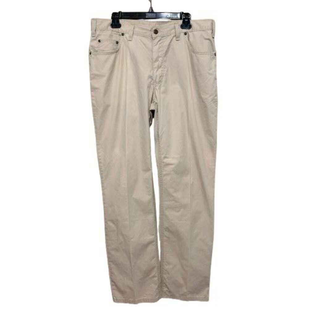 Bill's Khakis Pants Mens 37 x 33 Beige Chino Classic Fit Flat Front Made in USA